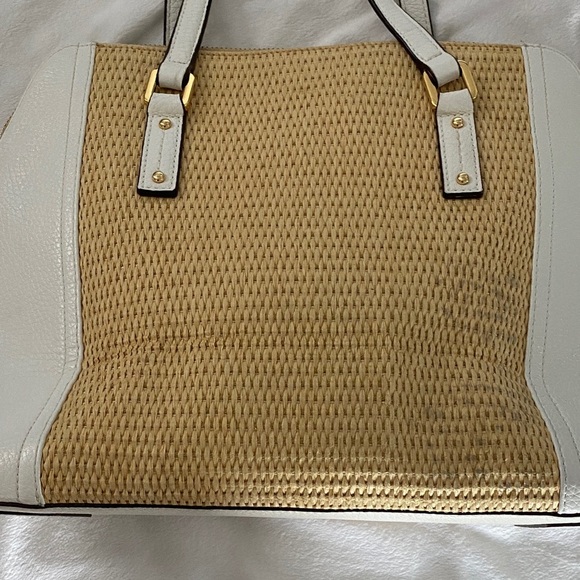 Lauren Ralph Lauren White and Tan Tote Bag - Picture 6 of 10